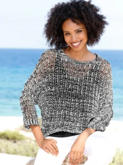 2-in-1-Pullover im Ajour-Strick