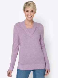 2-in-1-Pullover in Melange-Optik