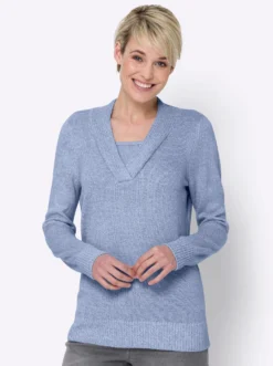 2-in-1-Pullover in Melange-Optik