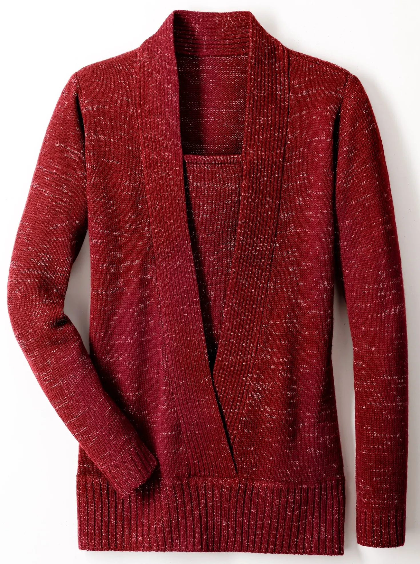2-in-1-Pullover mit Schalkragen-Optik