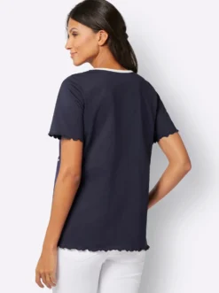 2-in-1-Shirt mit eingenähtem Top, bedruckt