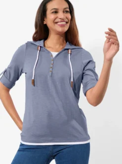 2-in-1-Shirt mit Kapuze