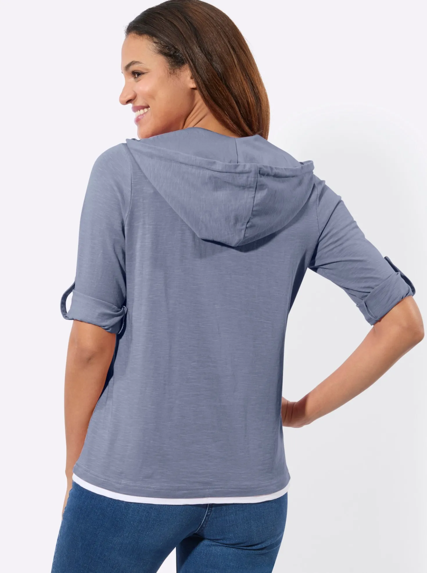 2-in-1-Shirt mit Kapuze