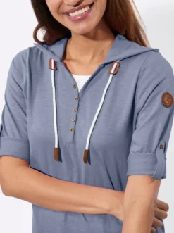 2-in-1-Shirt mit Kapuze