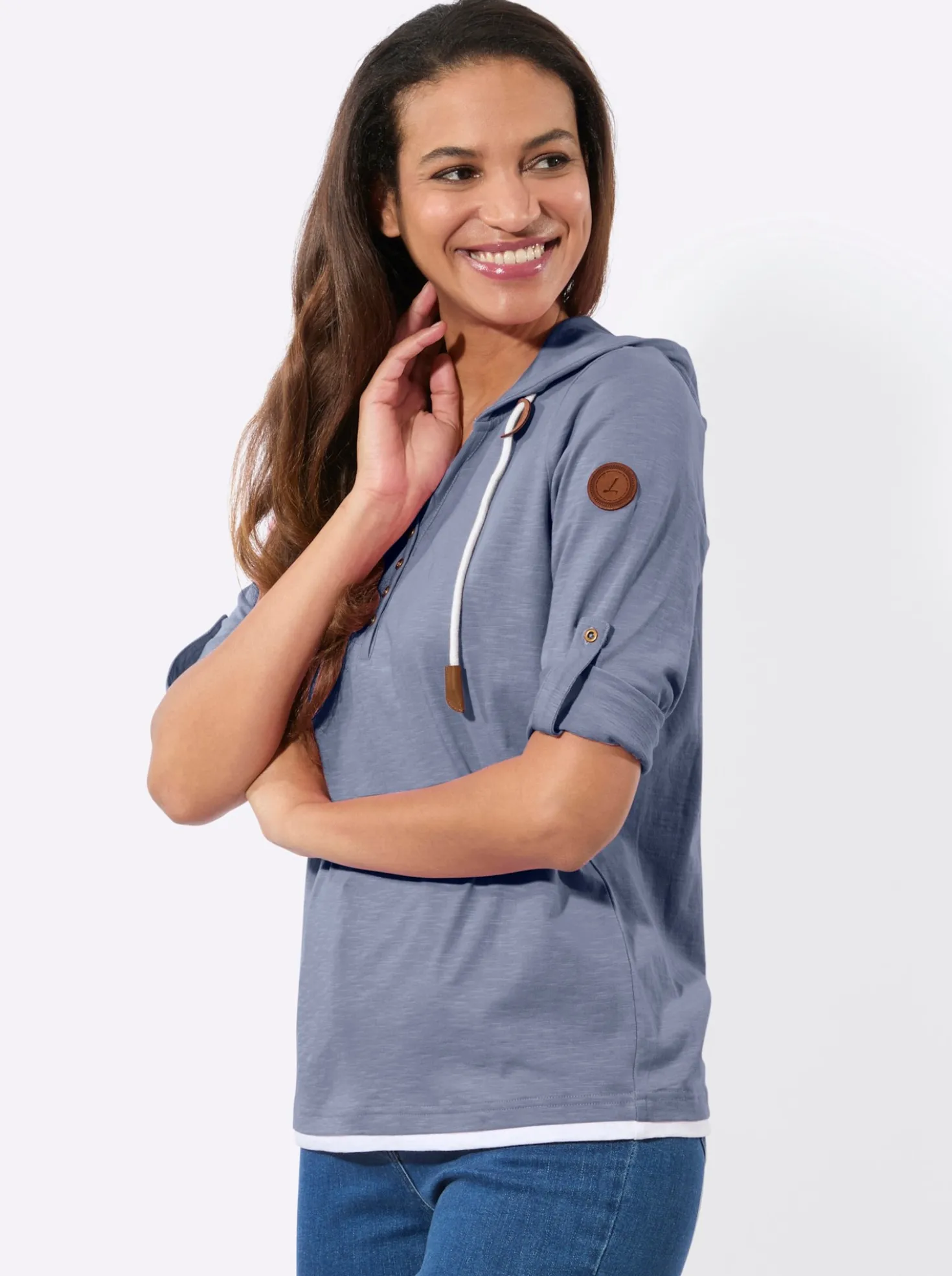 2-in-1-Shirt mit Kapuze