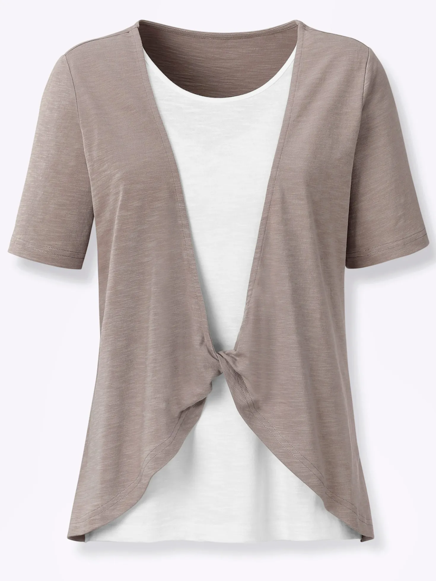 2-in-1-Shirt mit Knoten-Detail
