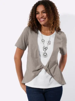2-in-1-Shirt mit Knoten-Detail
