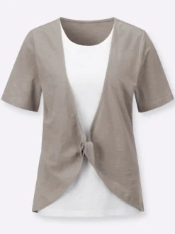 2-in-1-Shirt mit Knoten-Detail