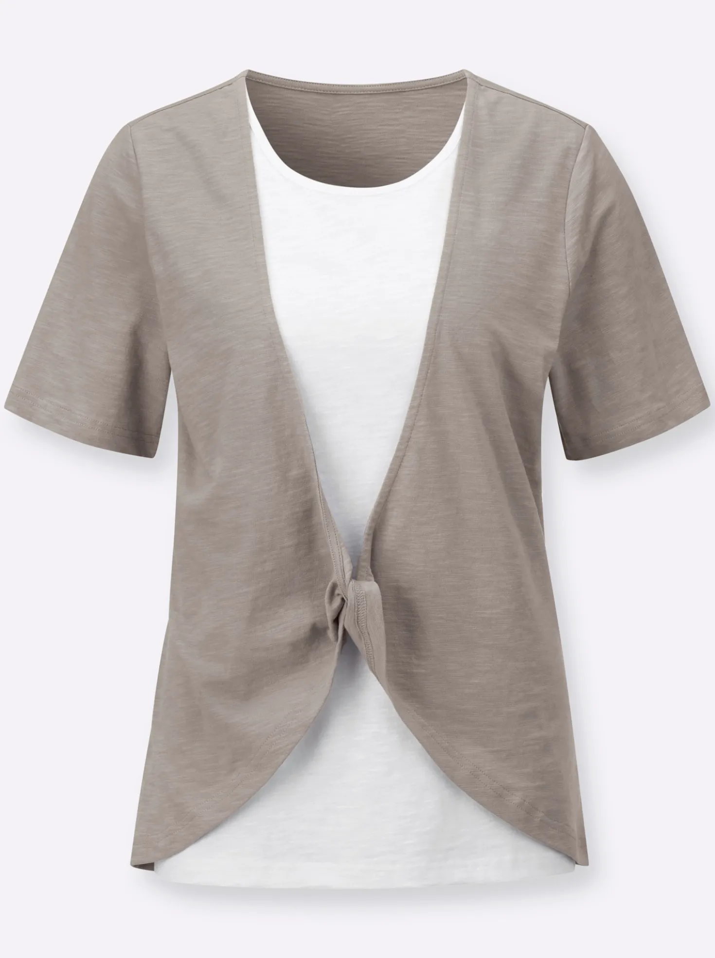 2-in-1-Shirt mit Knoten-Detail