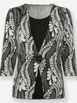 2-in-1-Shirt mit Rauten-Applikation