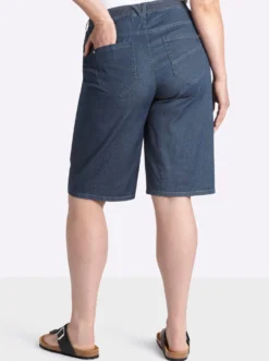 Jeansbermudas mit Rundum-Dehnbund