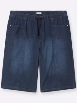 Jeansbermudas mit Rundum-Dehnbund