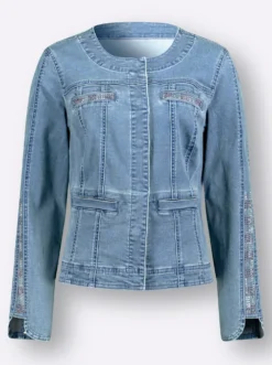 Jeansblazer mit glitzernden Details