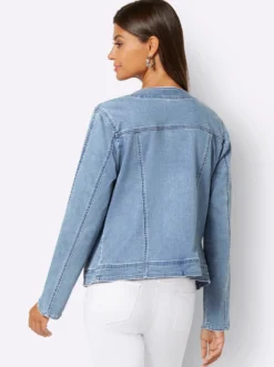 Jeansblazer mit glitzernden Details