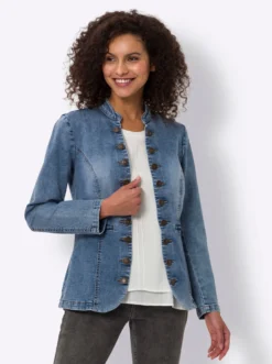 Jeansblazer mit Häkchenverschluss