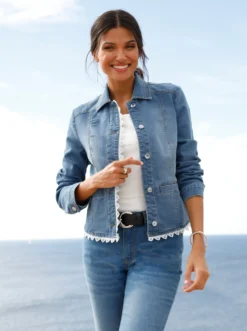 Jeansblazer mit Knöpfen aus Metall