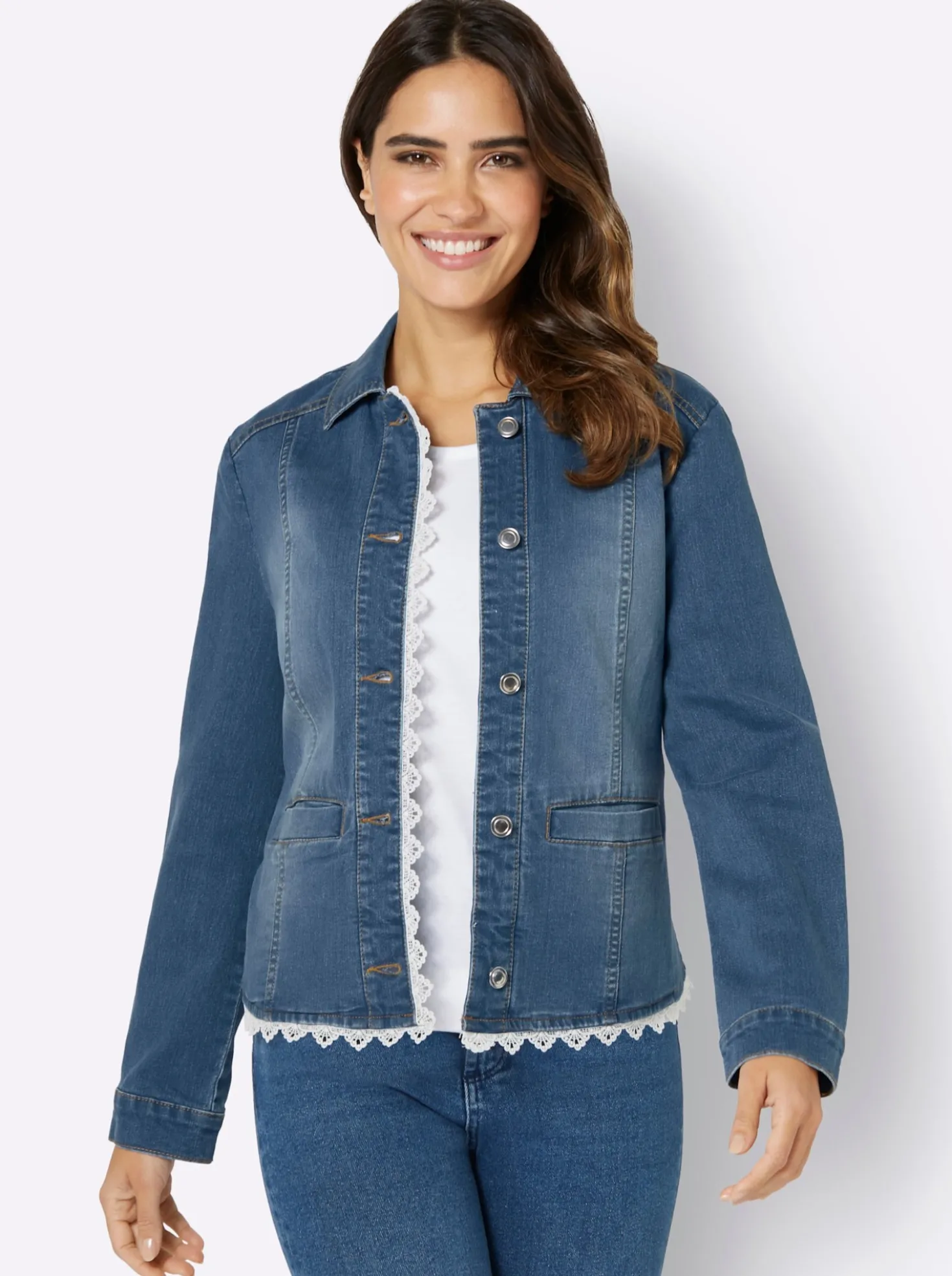 Jeansblazer mit Knöpfen aus Metall