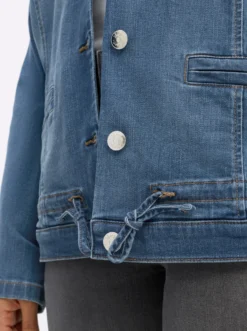 Jeansblazer mit Kordelzug am Saum