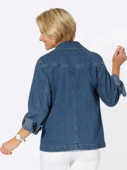 Jeansblazer mit krempelbaren Ärmeln