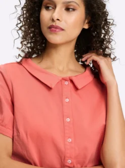 Jeansbluse mit Bubikragen