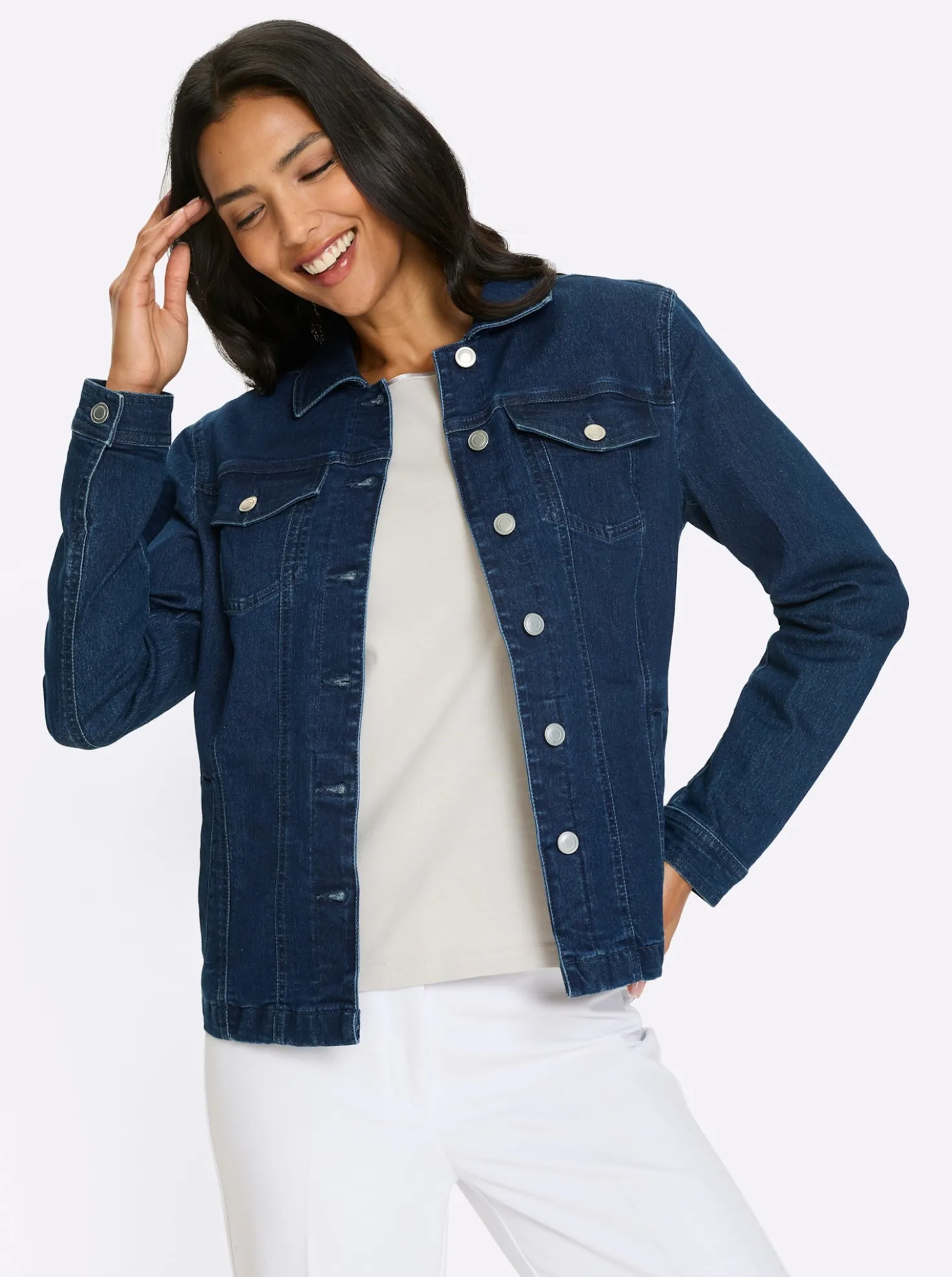 Jeansjacke mit aufgesetzten Brusttaschen