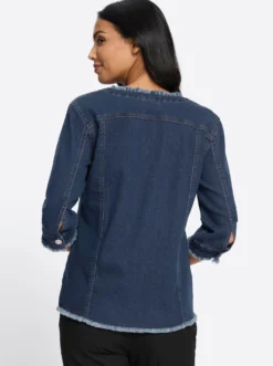 Jeansjacke mit Fransen
