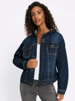 Jeansjacke mit Kapuze