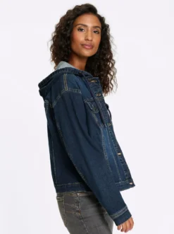Jeansjacke mit Kapuze