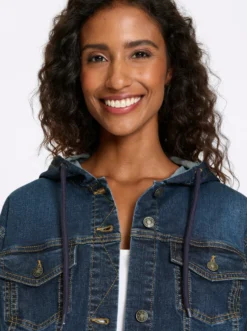 Jeansjacke mit Kapuze