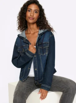 Jeansjacke mit Kapuze