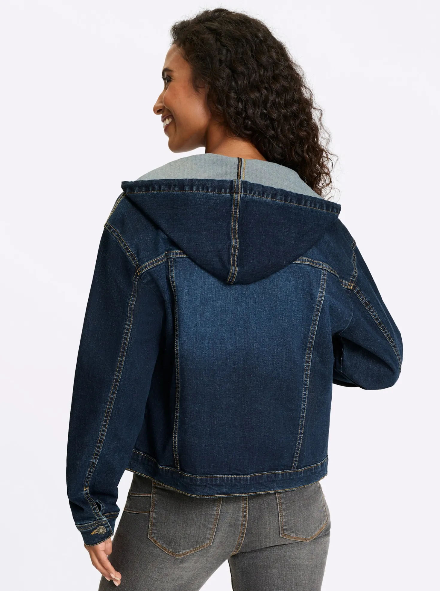 Jeansjacke mit Kapuze