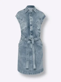 Jeanskleid mit Druckknopf-Leiste
