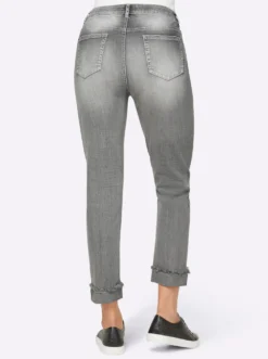 7/8-Jeans mit Beinaufschlag, fixiert