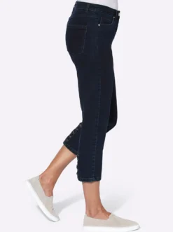3/4-Jeans mit Bändchen-Verzierung