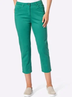 3/4-Jeans mit Bändchen-Verzierung