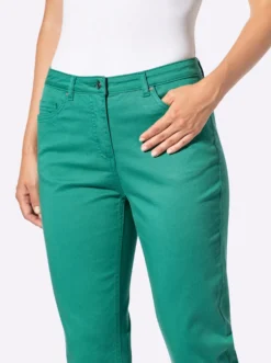 3/4-Jeans mit Bändchen-Verzierung
