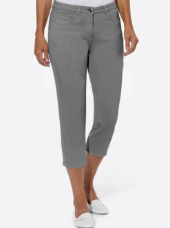 3/4-Jeans mit Bändchen-Verzierung