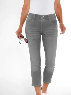 7/8-Jeans mit breitem 3-Knopf-Bund