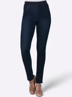 Jeans mit Rippenstrick-Bund