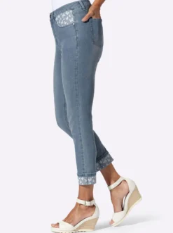 7/8-Jeans mit Schmetterlings-Einsätzen
