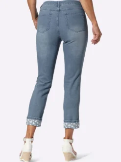 7/8-Jeans mit Schmetterlings-Einsätzen