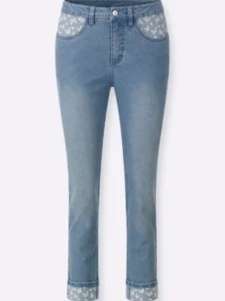 7/8-Jeans mit Schmetterlings-Einsätzen