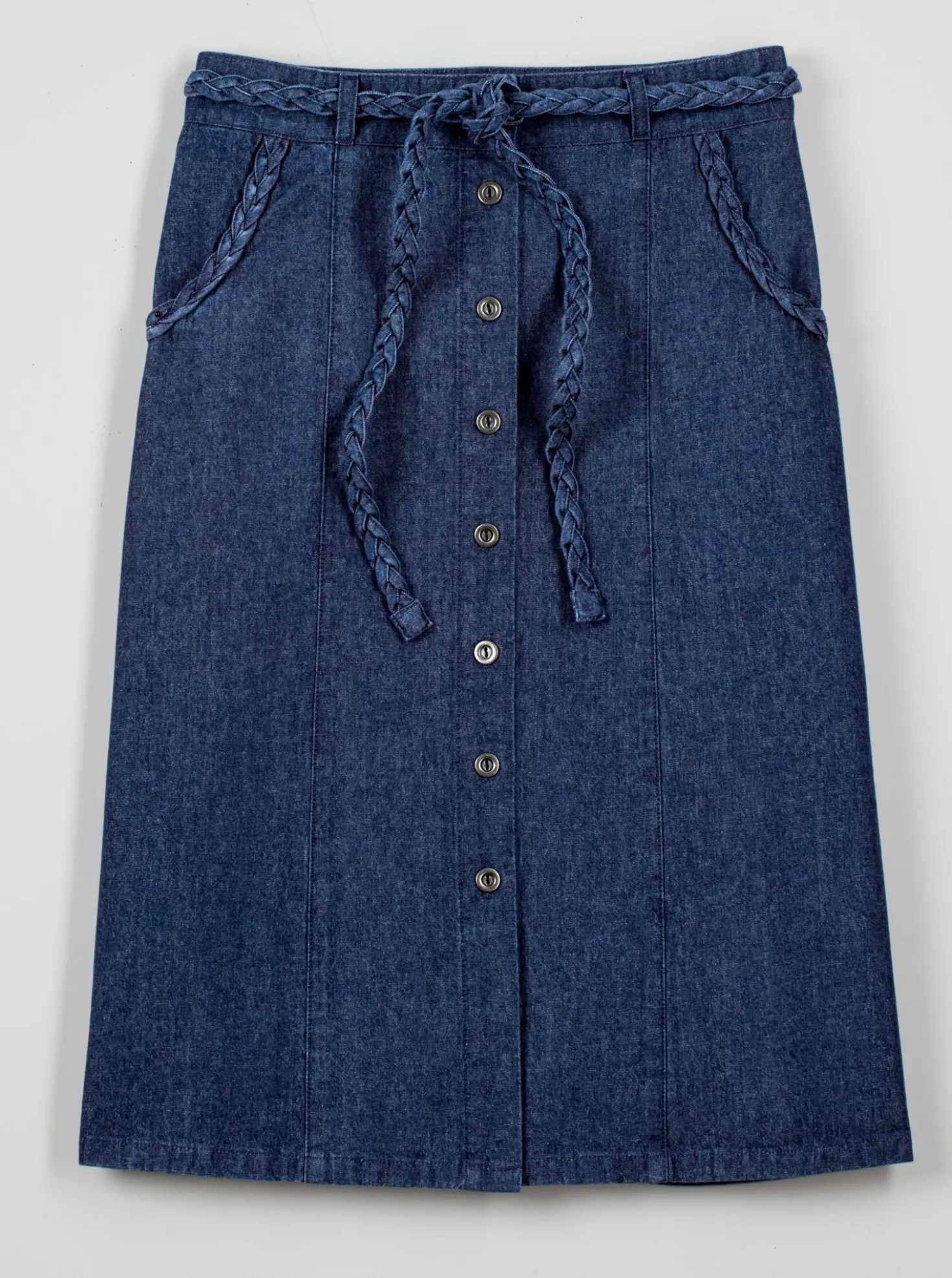 Jeansrock mit Flecht-Gürtel