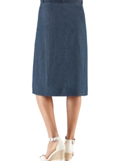 Jeansrock mit Flecht-Gürtel