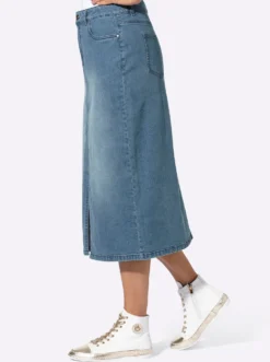Jeansrock mit Gehschlitz vorne