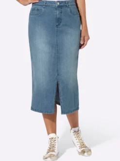 Jeansrock mit Gehschlitz vorne