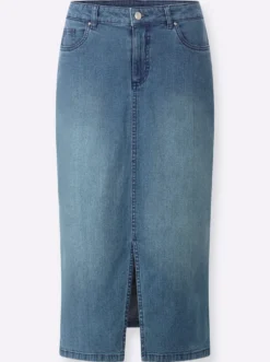 Jeansrock mit Gehschlitz vorne