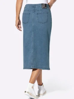 Jeansrock mit Gehschlitz vorne