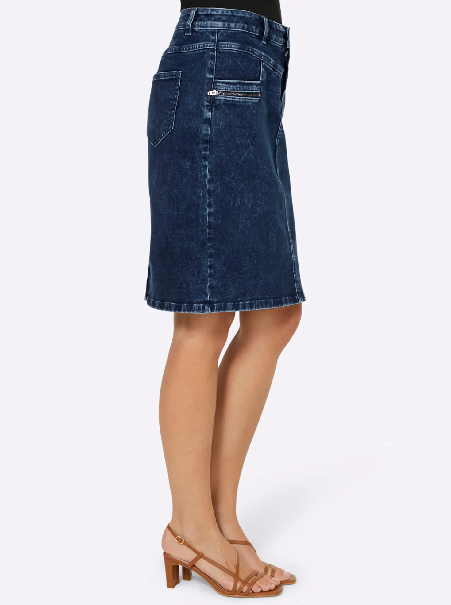 Jeansrock mit verdecktem Reißverschluss