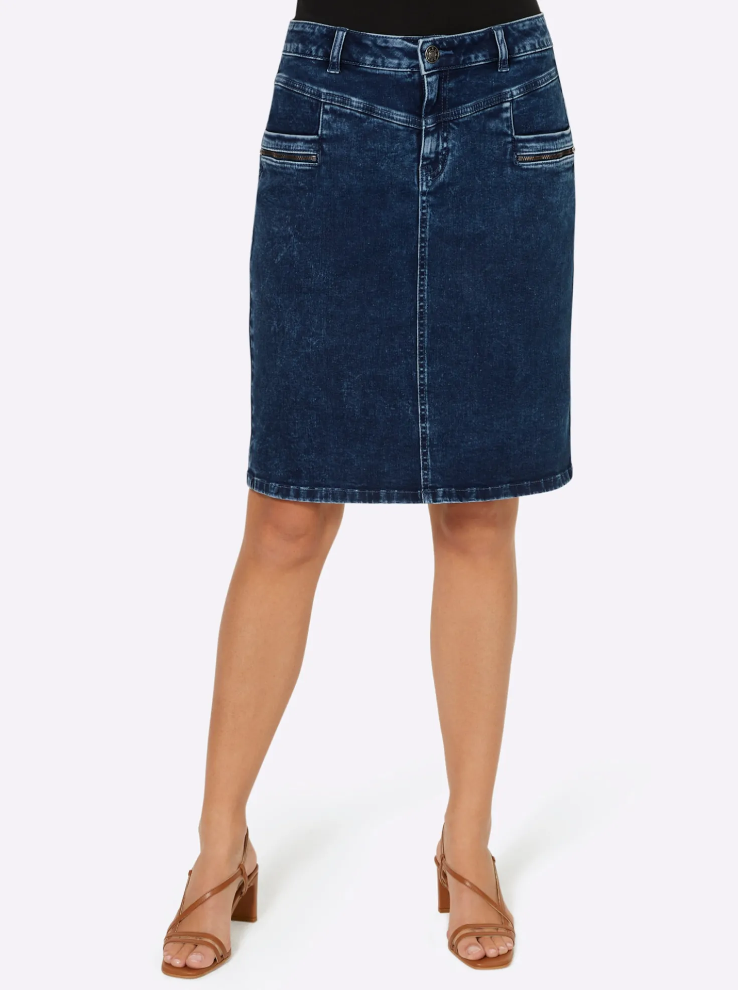 Jeansrock mit verdecktem Reißverschluss